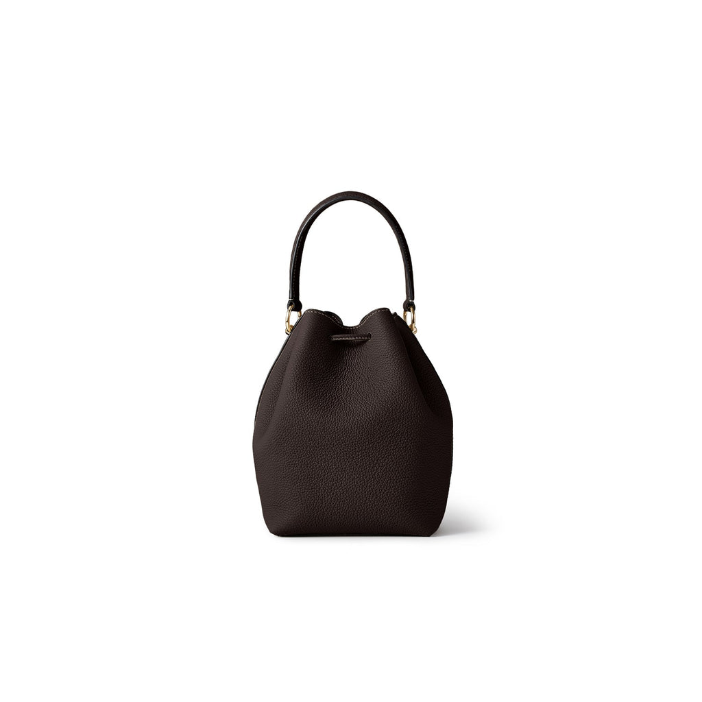 Angelica Bucket Bag Shrink Leather (Chocolate Brown)