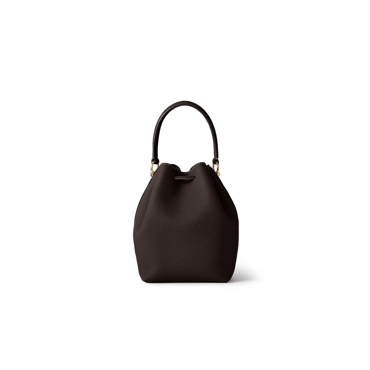 Angelica Bucket Bag Shrink Leather (Chocolate Brown)