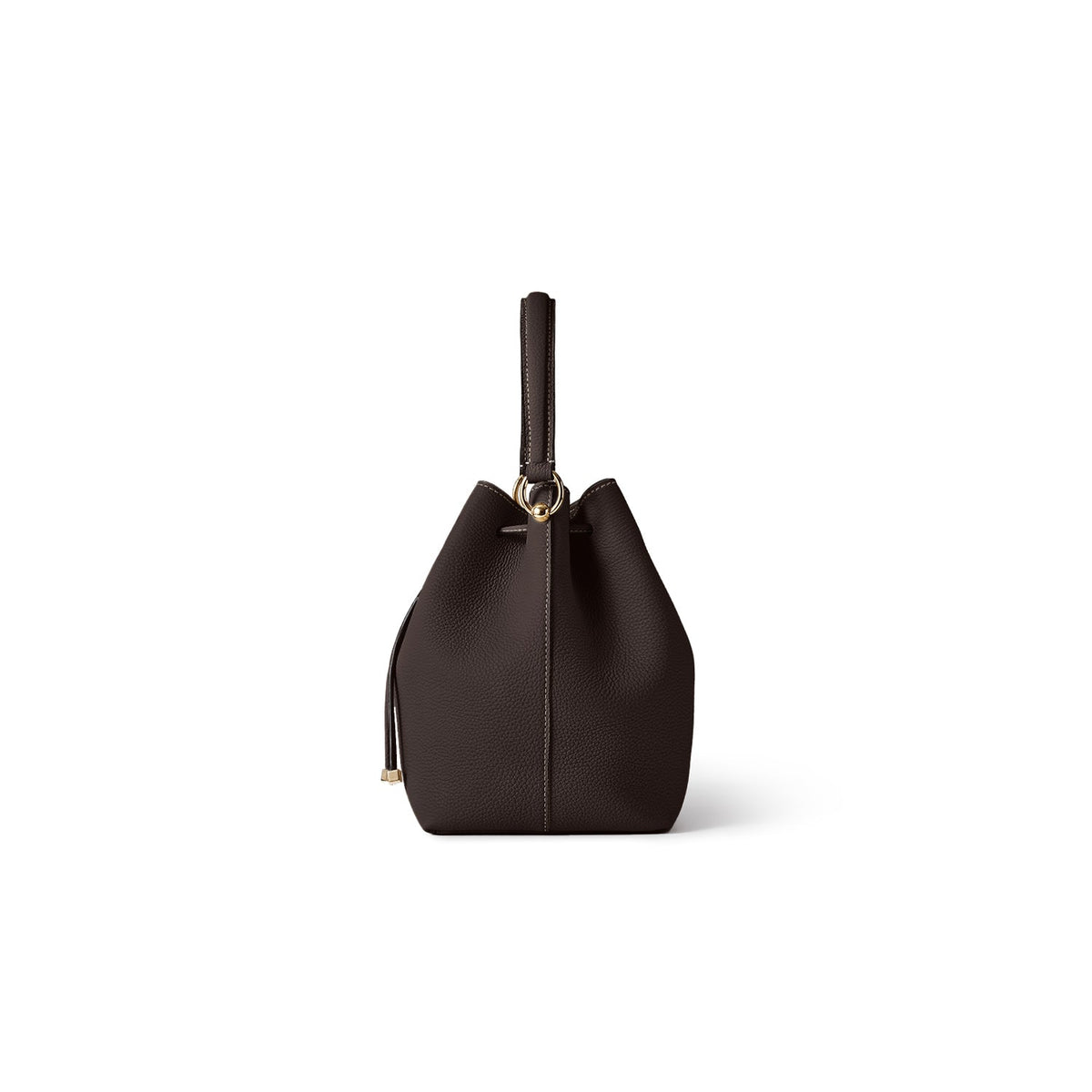 Angelica Bucket Bag Shrink Leather (Chocolate Brown)