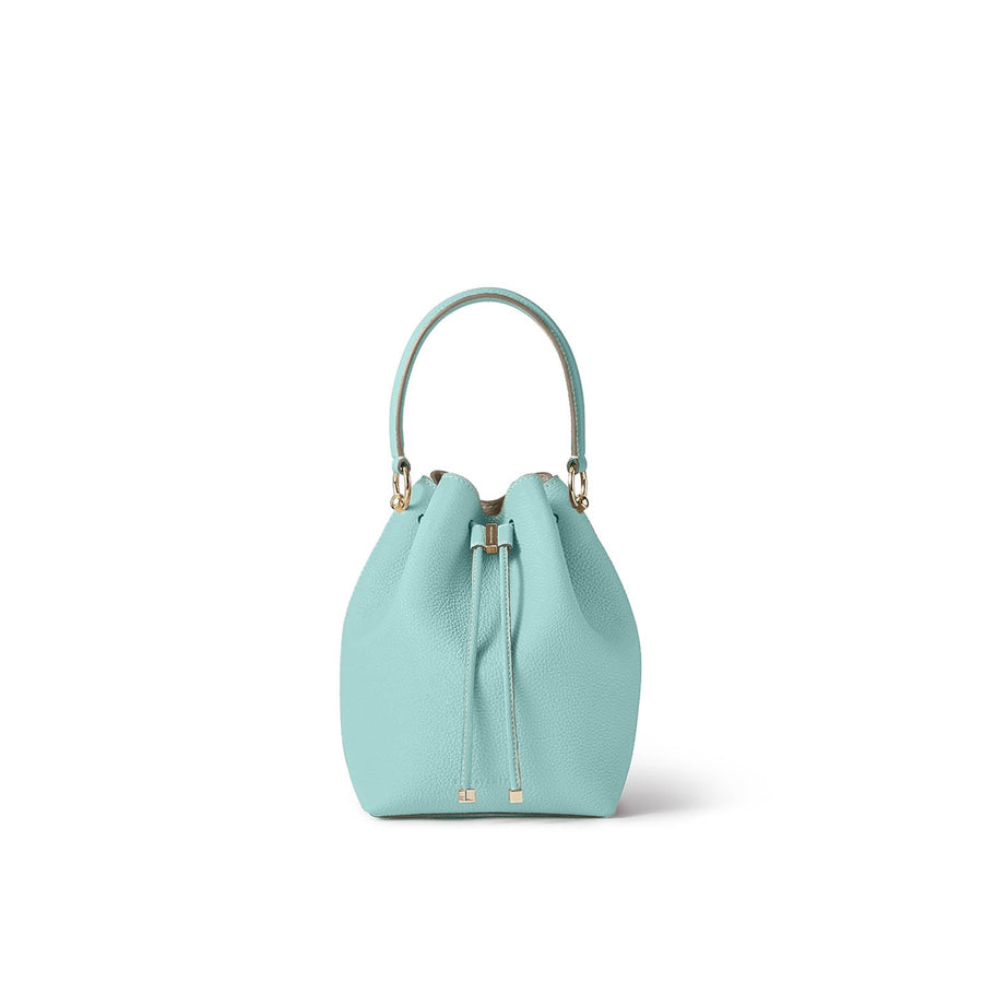 Angelica Bucket Bag Shrink Leather (Mare Blue × Greige (Etoupe edge paint))