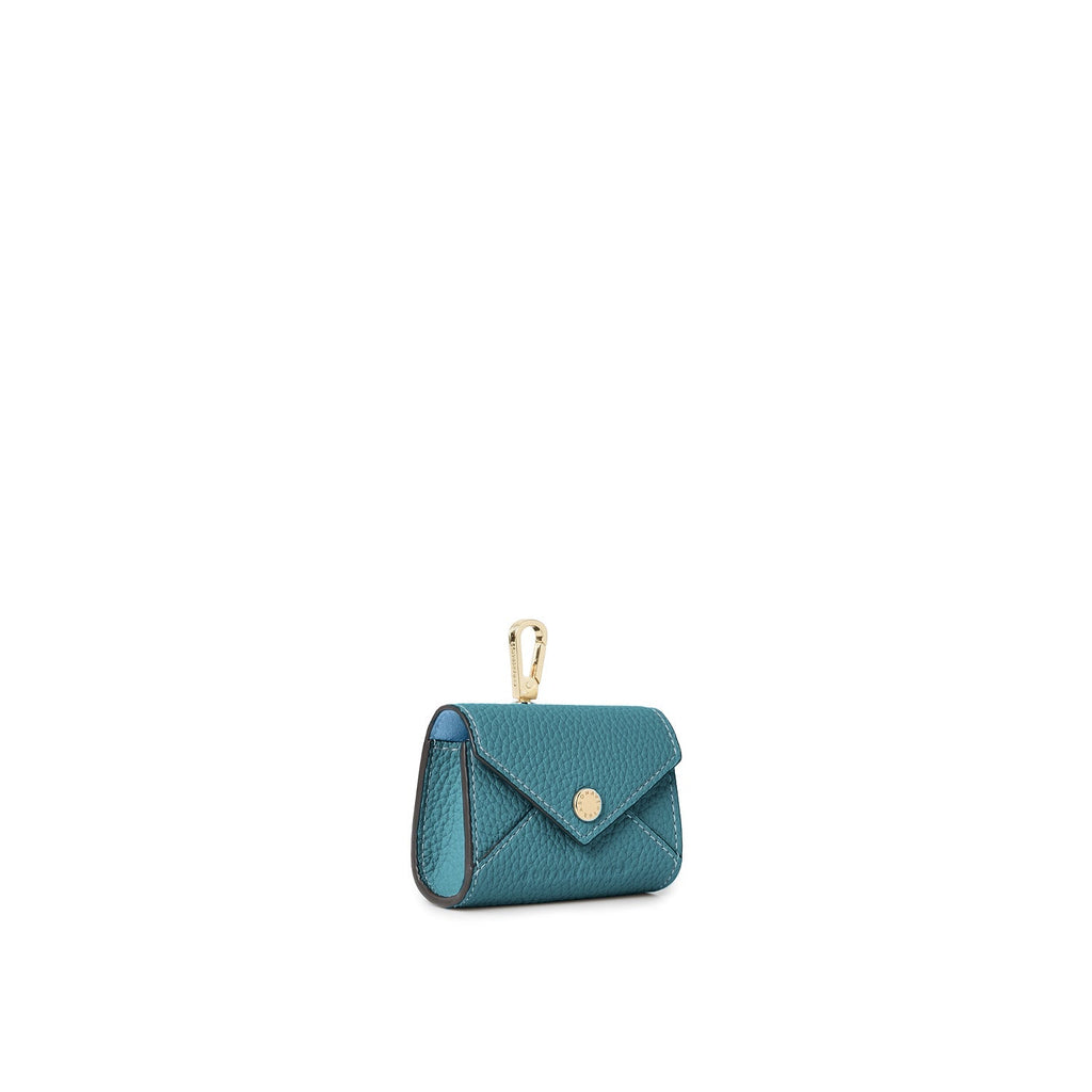 Flap AirPods Case with Hook Shrink Leather (Blue Cyan)