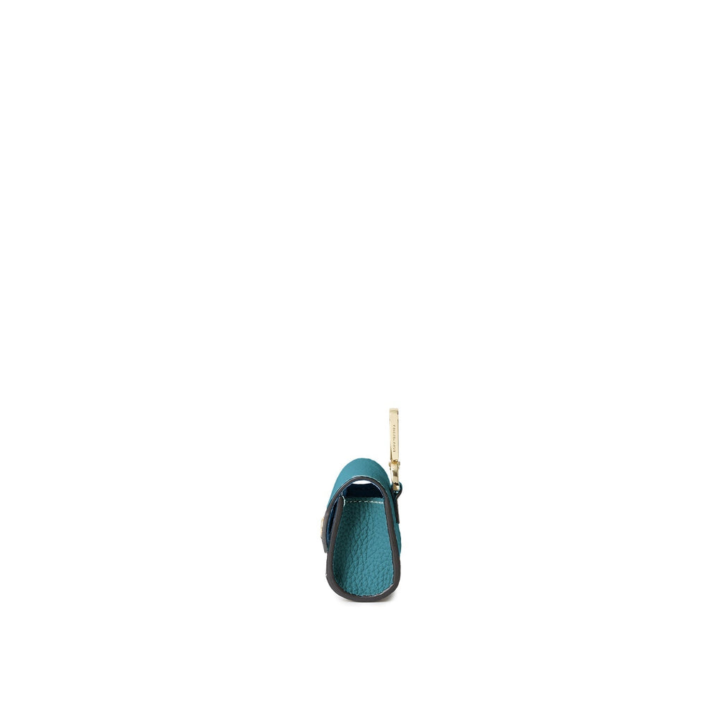 Flap AirPods Case with Hook Shrink Leather (Blue Cyan)