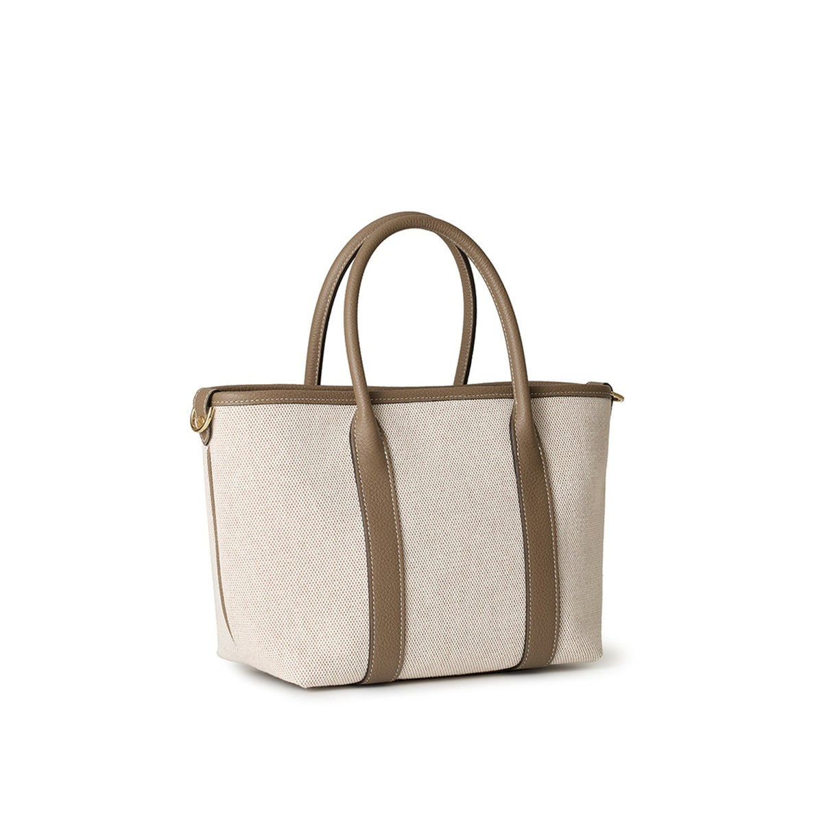 Vita Canvas Tote Bag (Beige × Etoupe - Small)