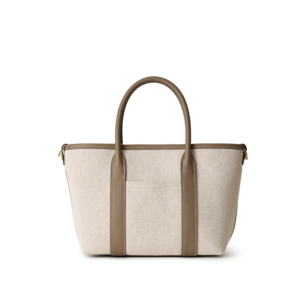 Vita Canvas Tote Bag (Beige × Etoupe - Small)