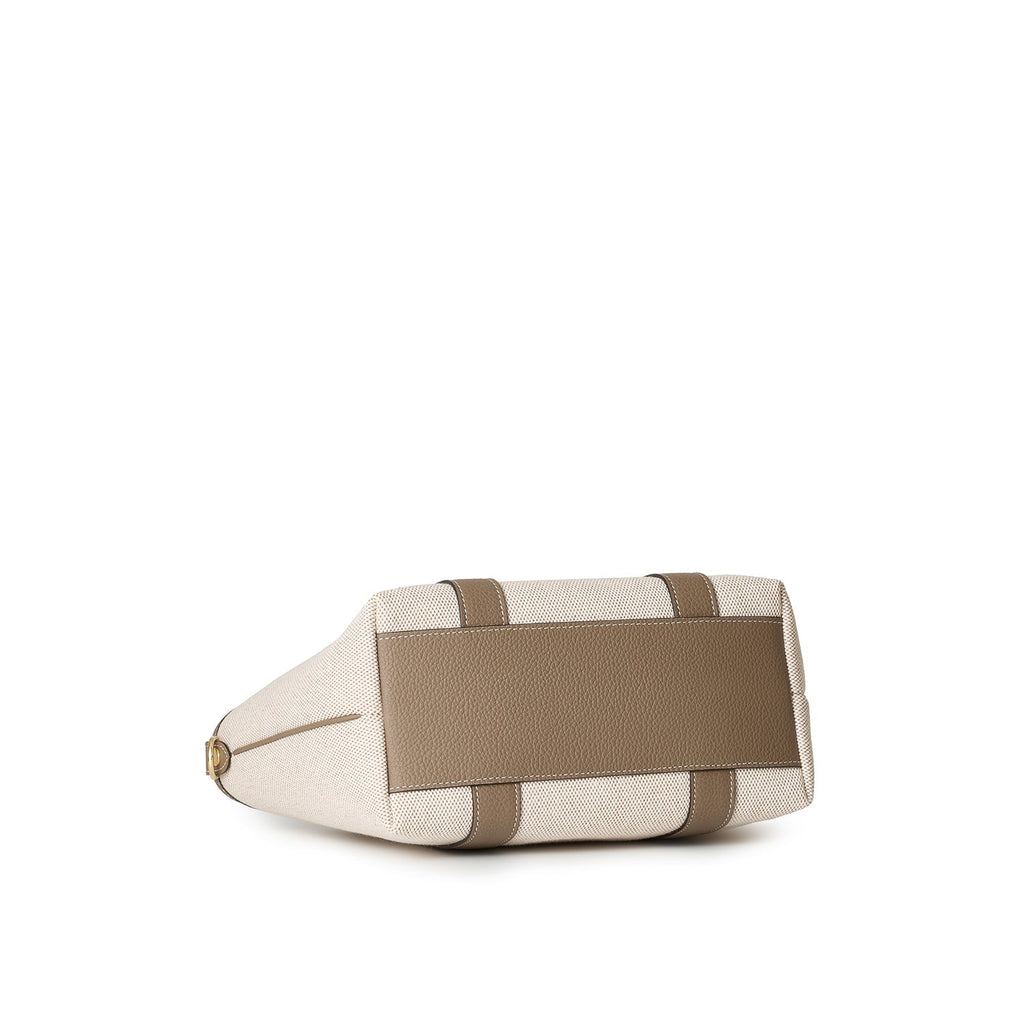 Vita Canvas Tote Bag (Beige × Etoupe - Small)