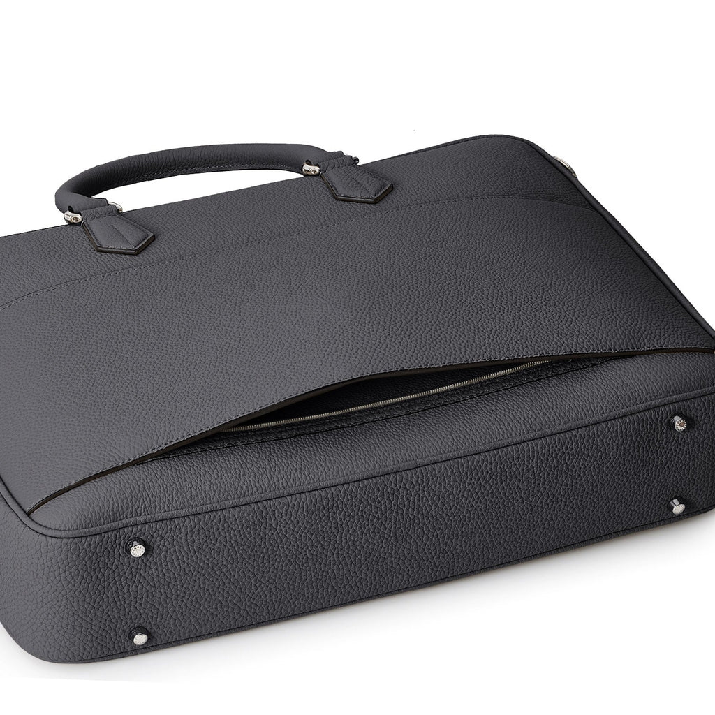 Jackson Briefcase Shrink Leather (Charcoal Gray)