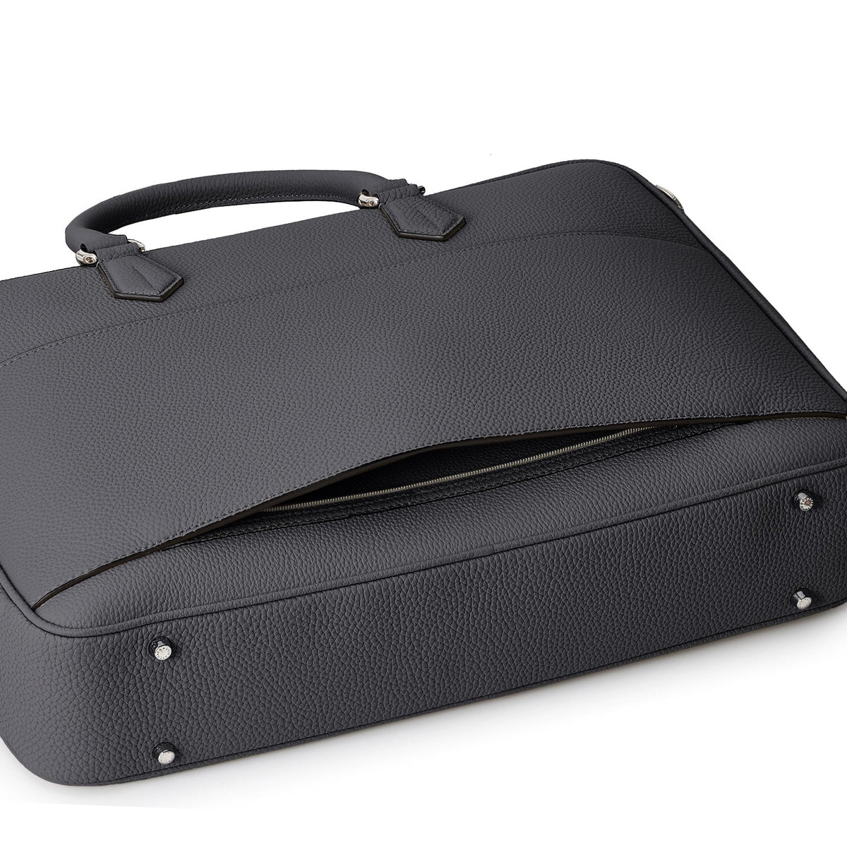 Jackson Briefcase Shrink Leather (Charcoal Gray)