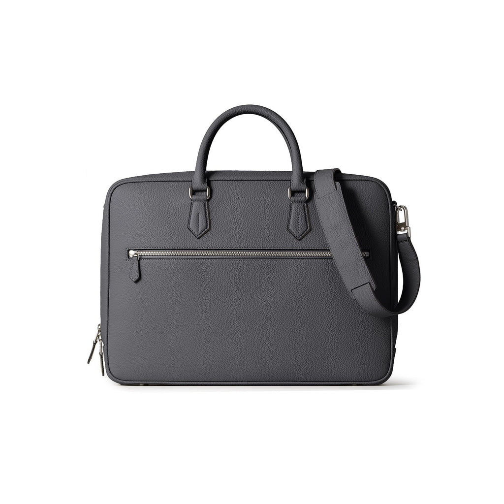 Jackson Briefcase Shrink Leather (Charcoal Gray)
