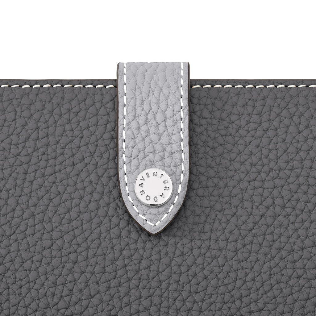iPhone 13 Belted Diary Case Shrink Leather (Charcoal Gray × True Gray)