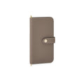 iPhone 13 Belted Diary Case Shrink Leather (Etoupe × Yellow)