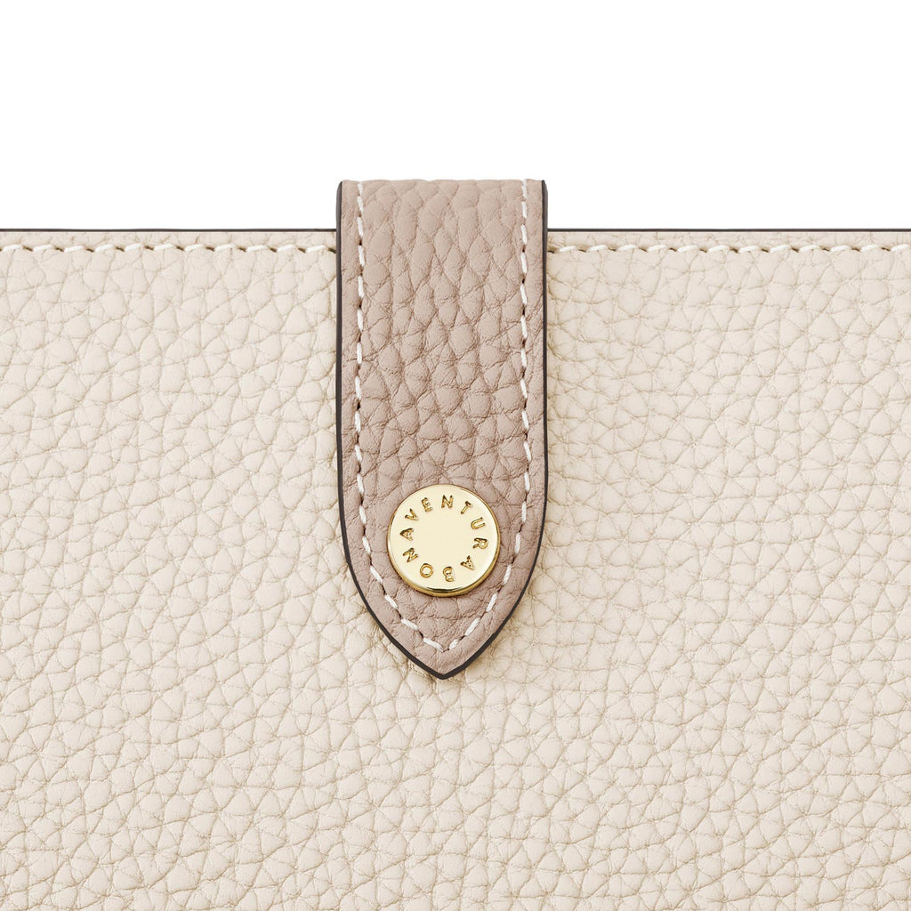 iPhone 13 Belted Diary Case Shrink Leather (Ivory × Etoupe)