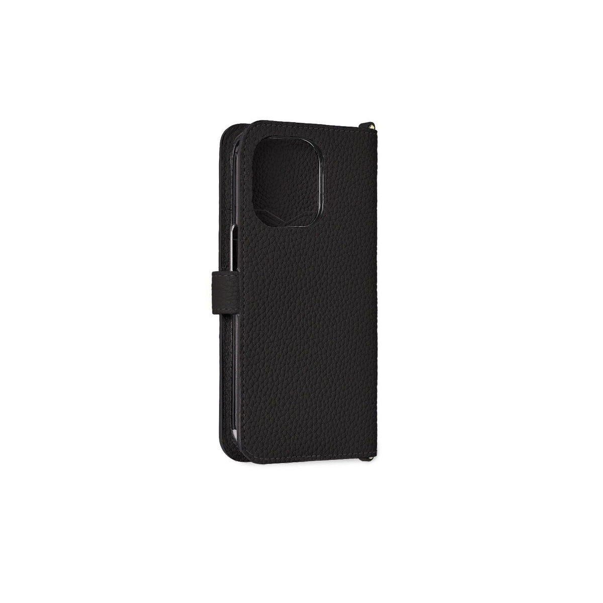 iPhone 14 Pro Max Belted Diary Case Shrink Leather (Black)