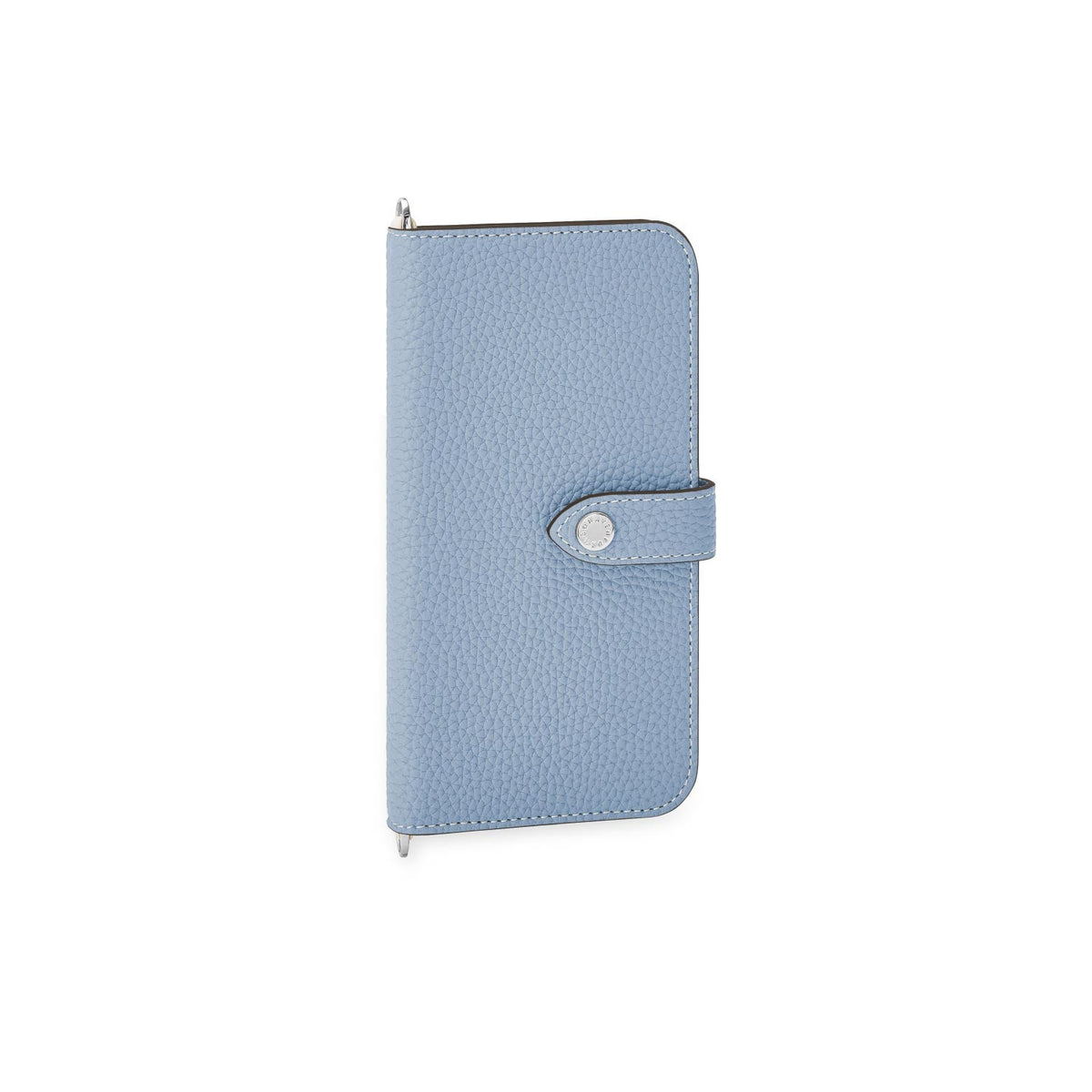 iPhone 14 Pro Max Belted Diary Case Shrink Leather (Ice Blue × Ivory)