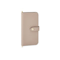 iPhone 15 Plus Belted Diary Case Shrink Leather (Greige × Yellow)