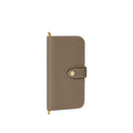 iPhone 17 Pro Max Belted Diary Case Shrink Leather (Etoupe × Yellow)