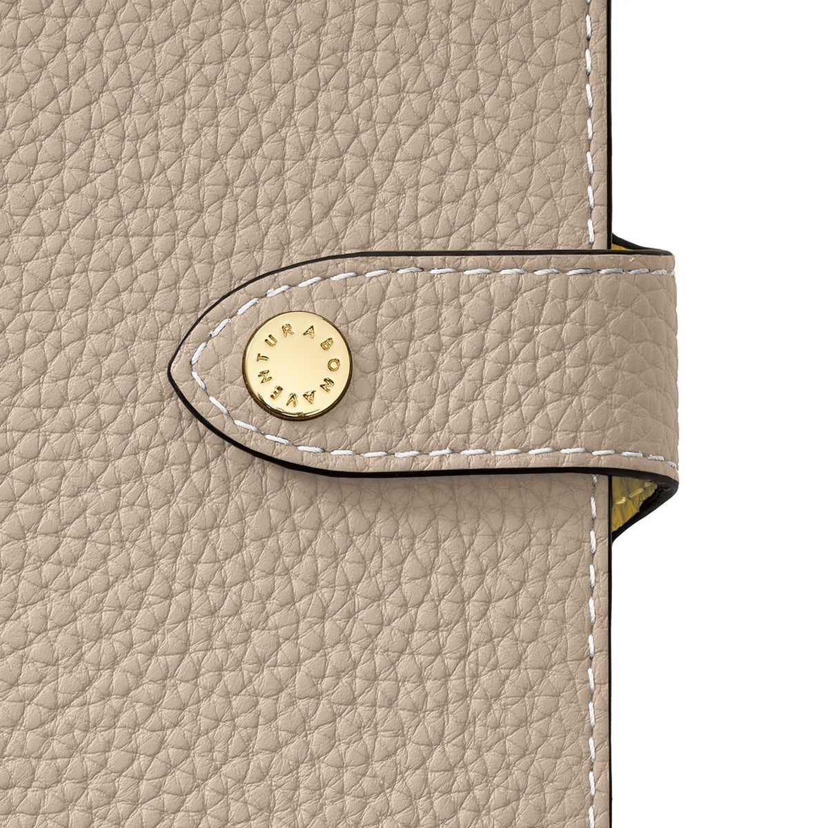 iPhone 16 Belted Diary Case Shrink Leather (Greige × Yellow)