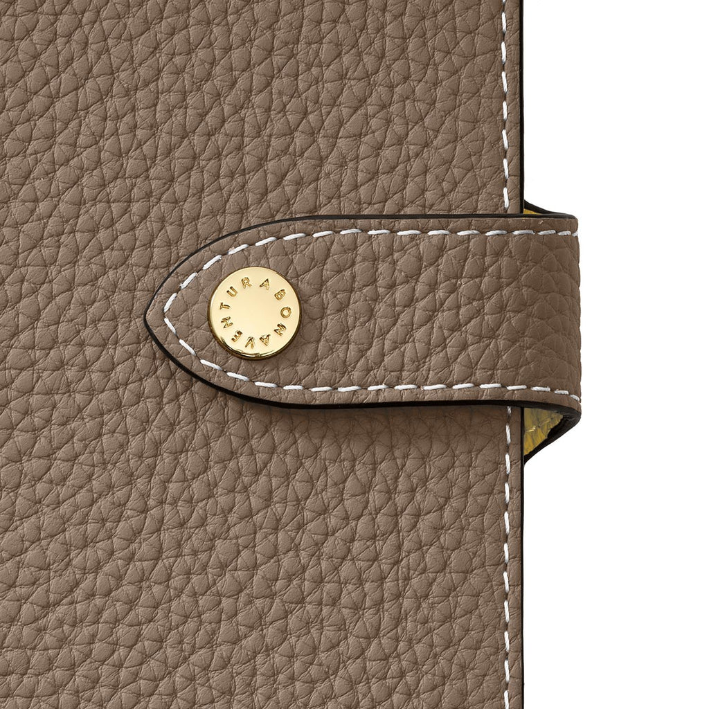 iPhone 16 Plus Belted Diary Case Shrink Leather (Etoupe × Yellow)