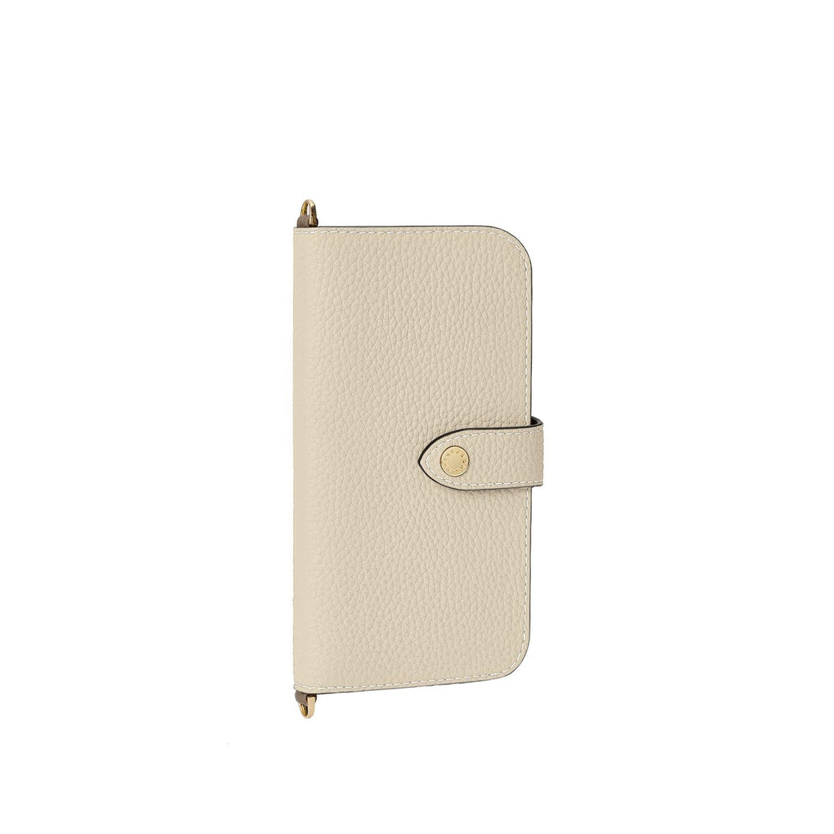 iPhone 16 Plus Belted Diary Case Shrink Leather (Ivory × Etoupe)