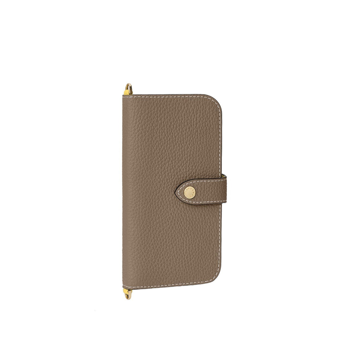 iPhone 16 Pro Max Belted Diary Case Shrink Leather (Etoupe × Yellow)