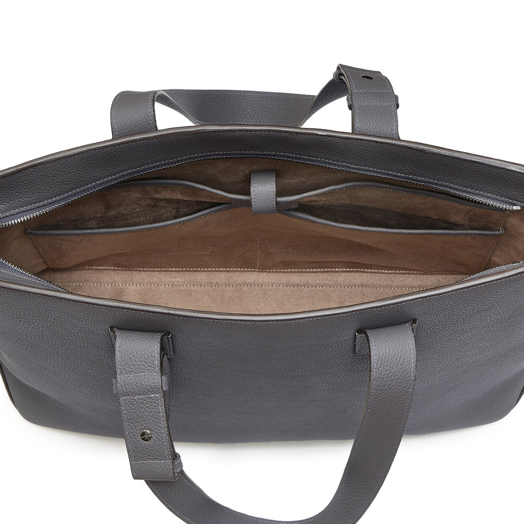 Dario Business Tote Bag Shrink Leather (Charcoal Gray)