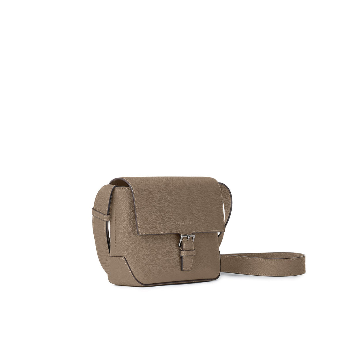 Gino Crossbody Bag with Flap Shrink Leather (Etoupe)