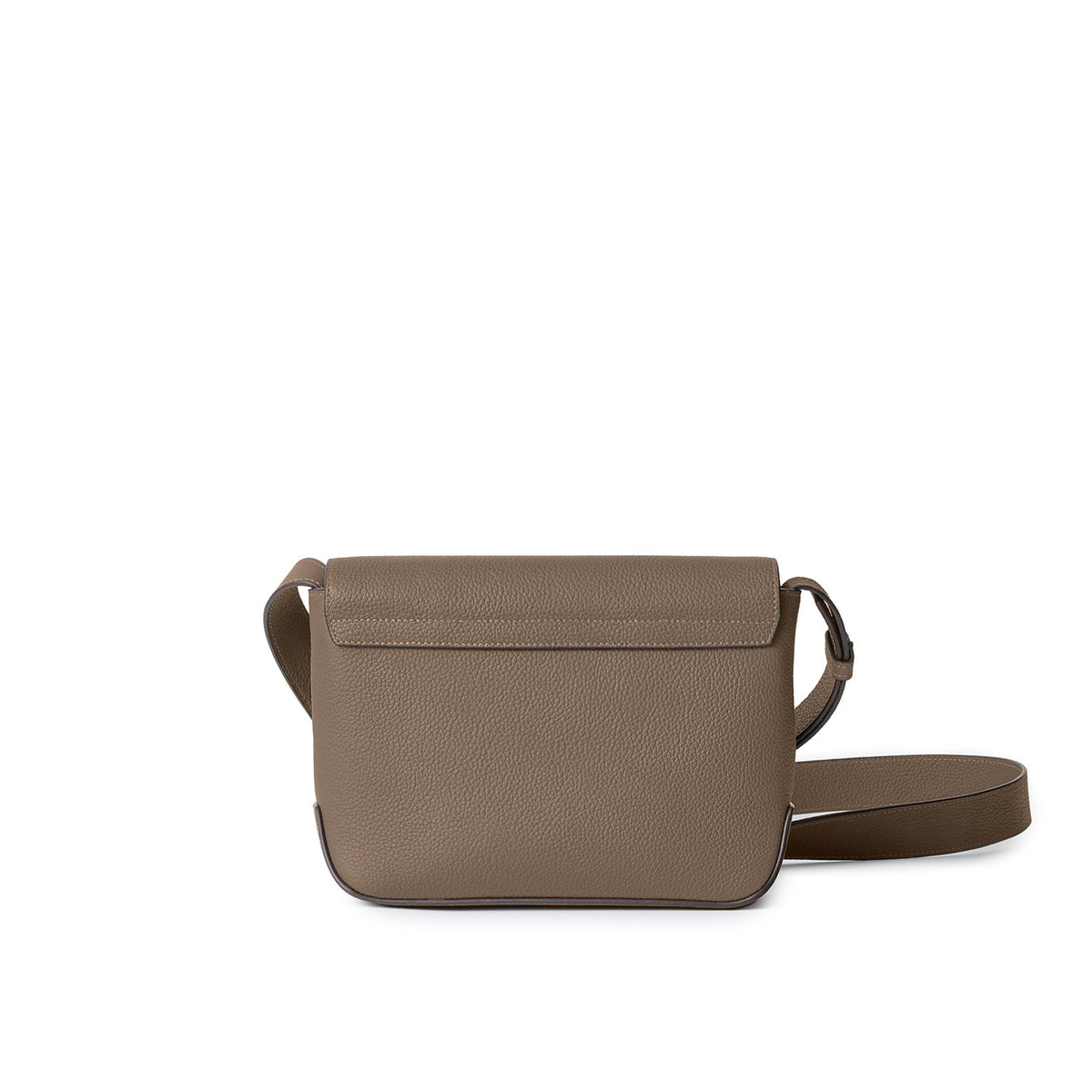 Gino Crossbody Bag with Flap Shrink Leather (Etoupe)
