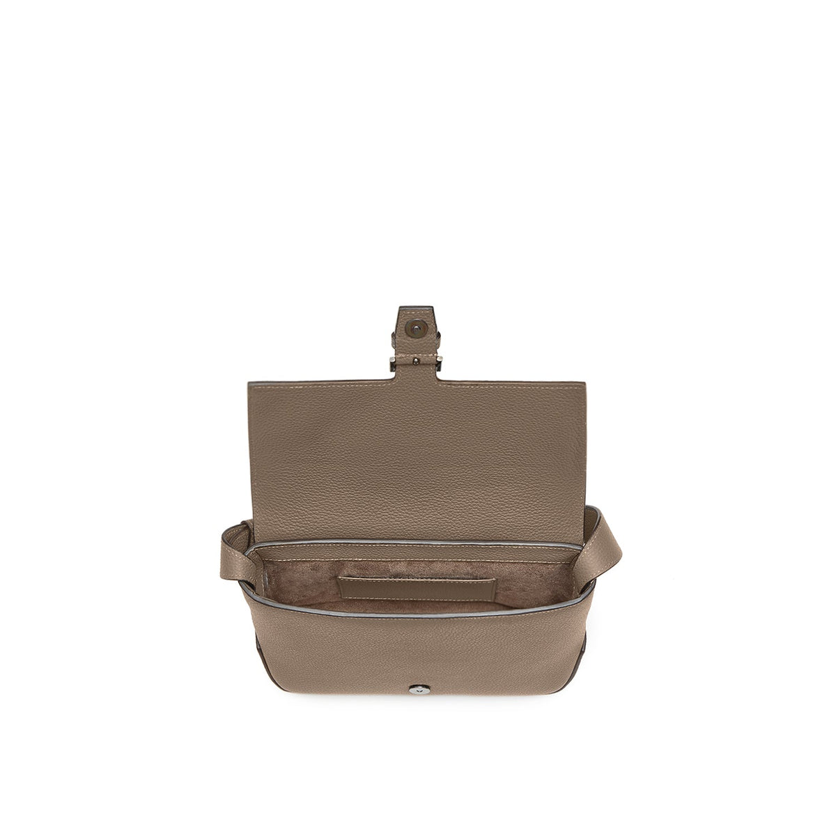 Gino Crossbody Bag with Flap Shrink Leather (Etoupe)