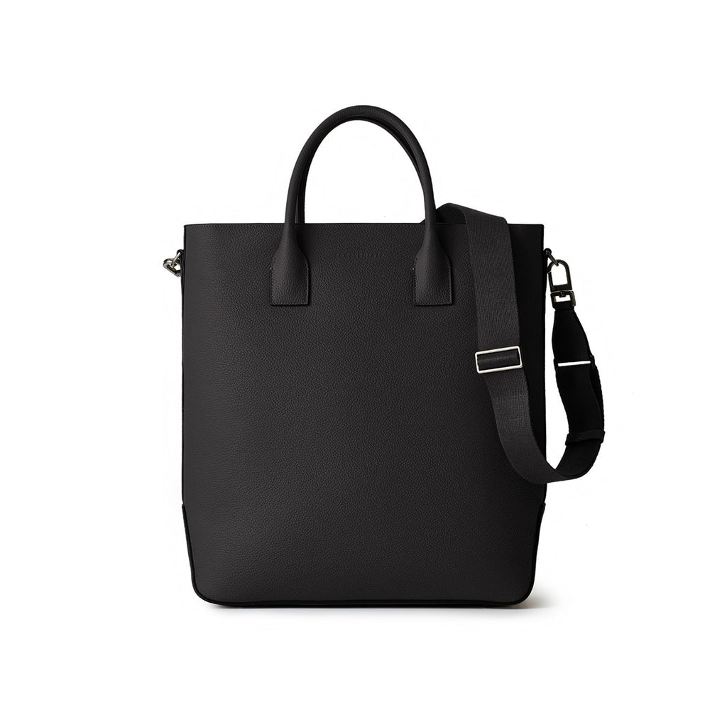Filippo Vertical Tote Bag Shrink Leather (Black)