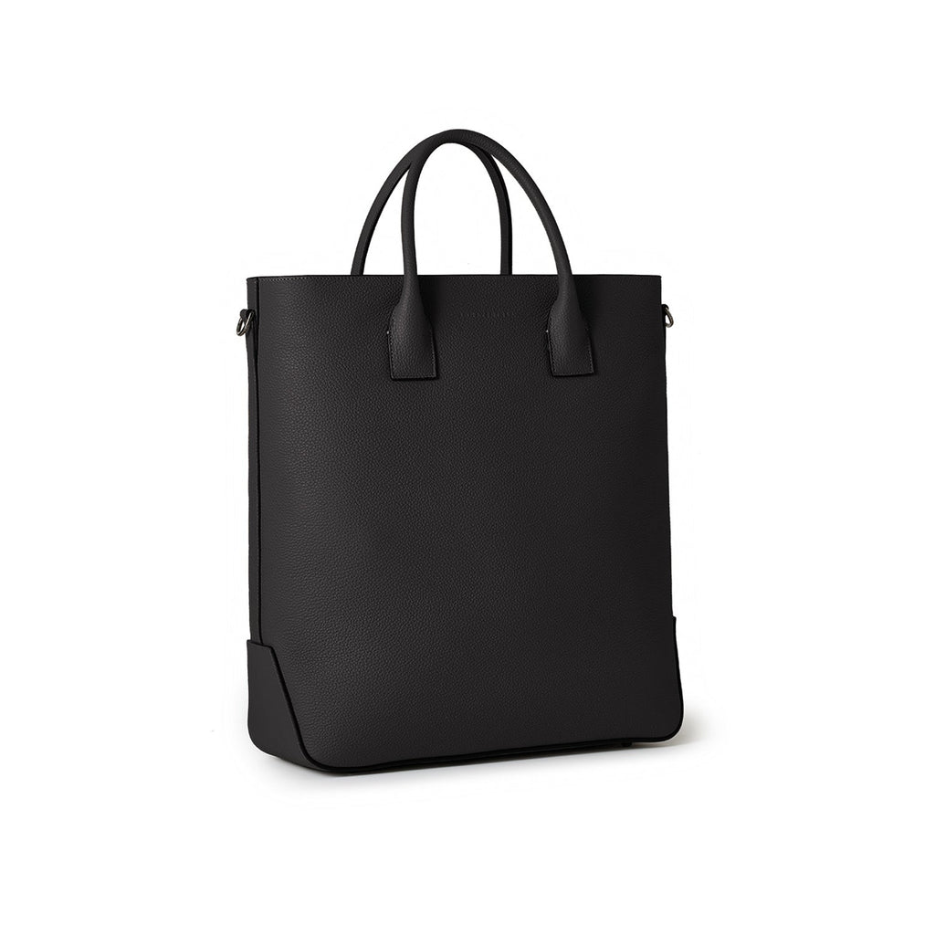 Filippo Vertical Tote Bag Shrink Leather (Black)