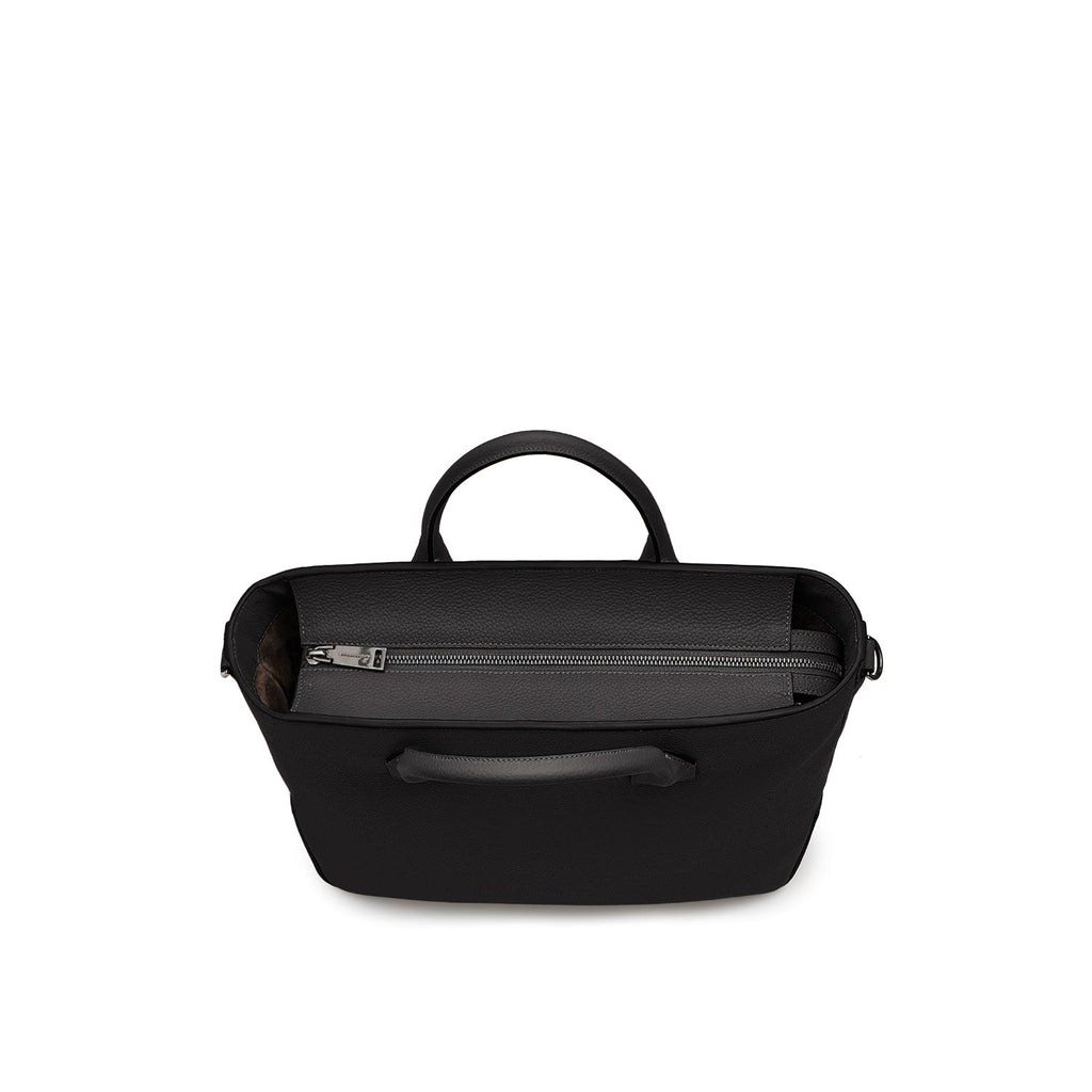 Filippo Vertical Tote Bag Shrink Leather (Black)
