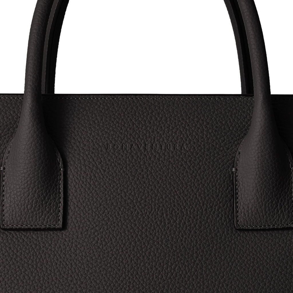 Filippo Vertical Tote Bag Shrink Leather (Black)