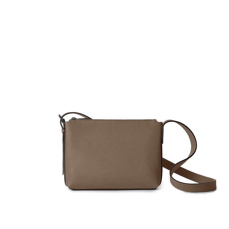 Tommaso Crossbody Bag Shrink Leather (Etoupe)
