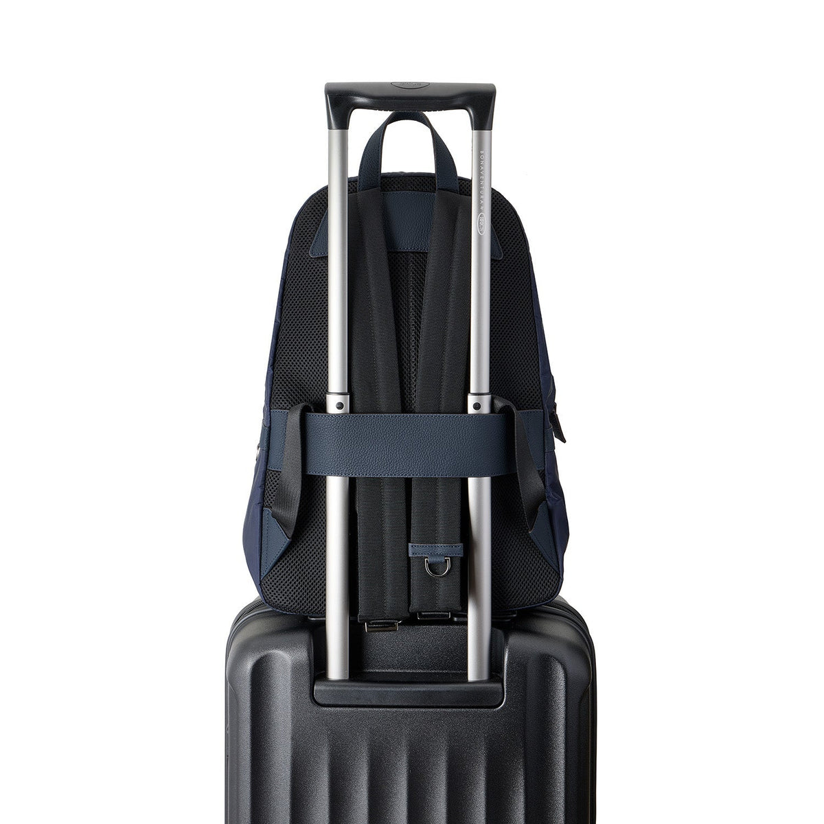 Celeste Backpack with Zip Nylon (Navy × Etoupe)