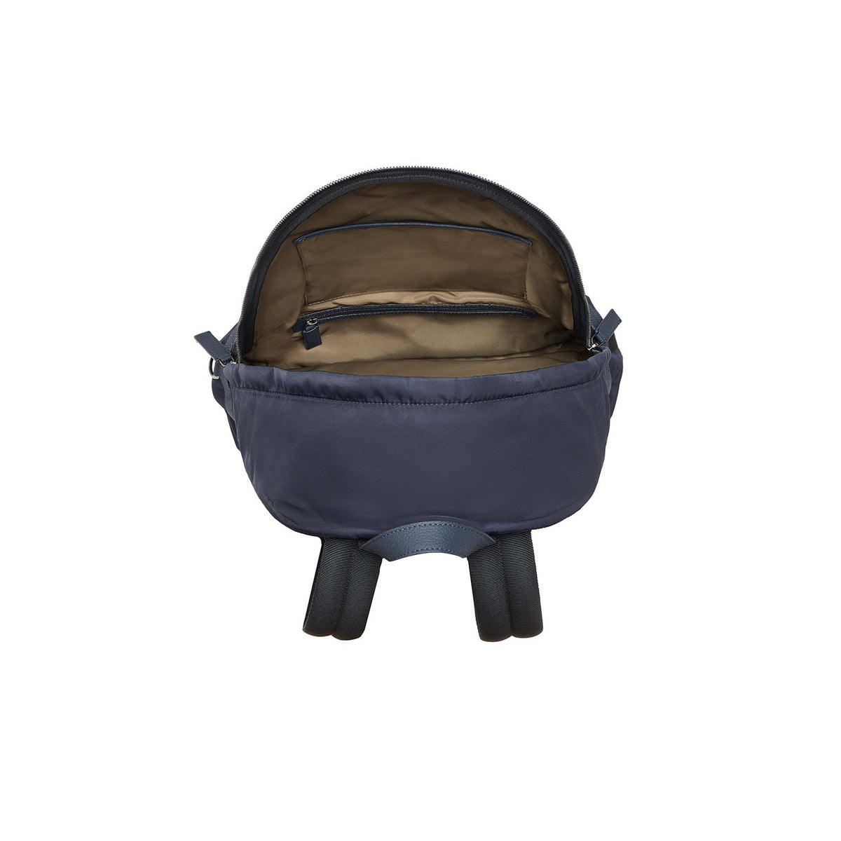 Celeste Backpack with Zip Nylon (Navy × Etoupe)