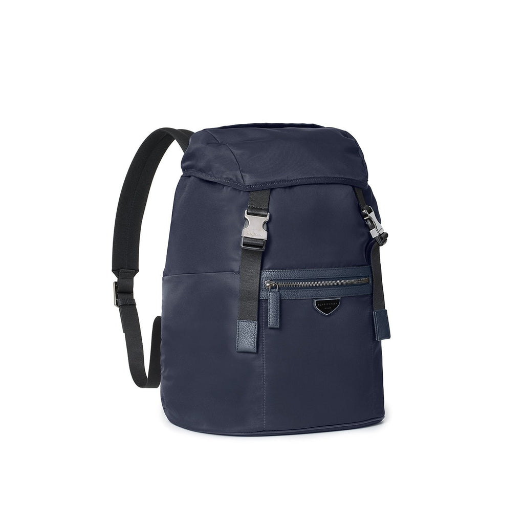 Celeste Backpack with Flap Nylon (Navy × Etoupe)