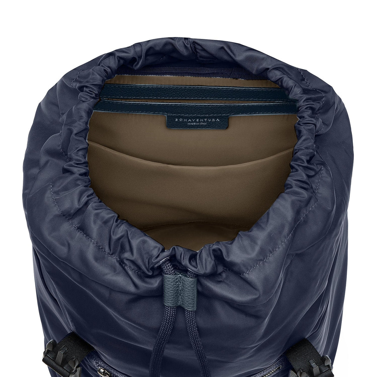 Celeste Backpack with Flap Nylon (Navy × Etoupe)