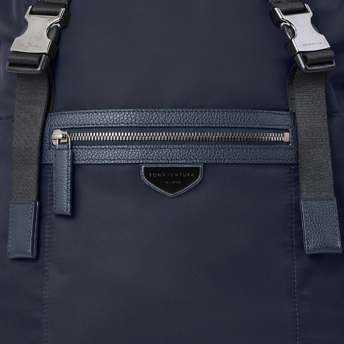 Celeste Backpack with Flap Nylon (Navy × Etoupe)