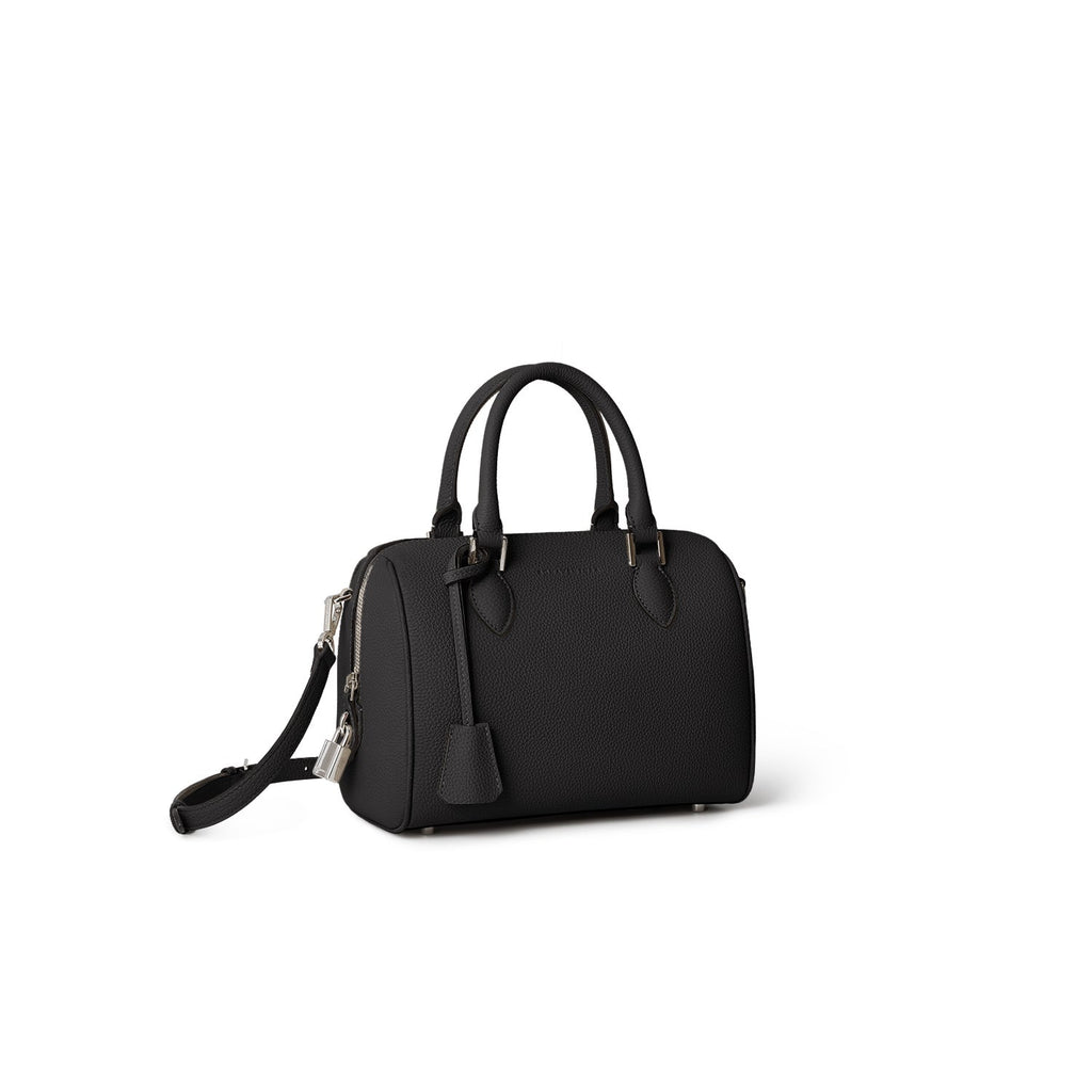 Valentina Boston Bag Shrink Leather (Black - Mini)
