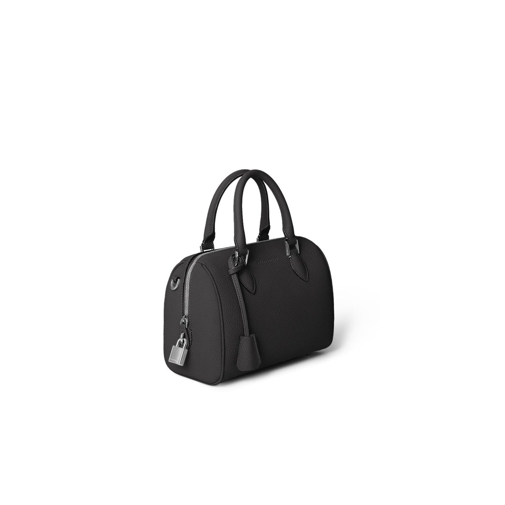 Valentina Boston Bag Shrink Leather (Black - Mini)