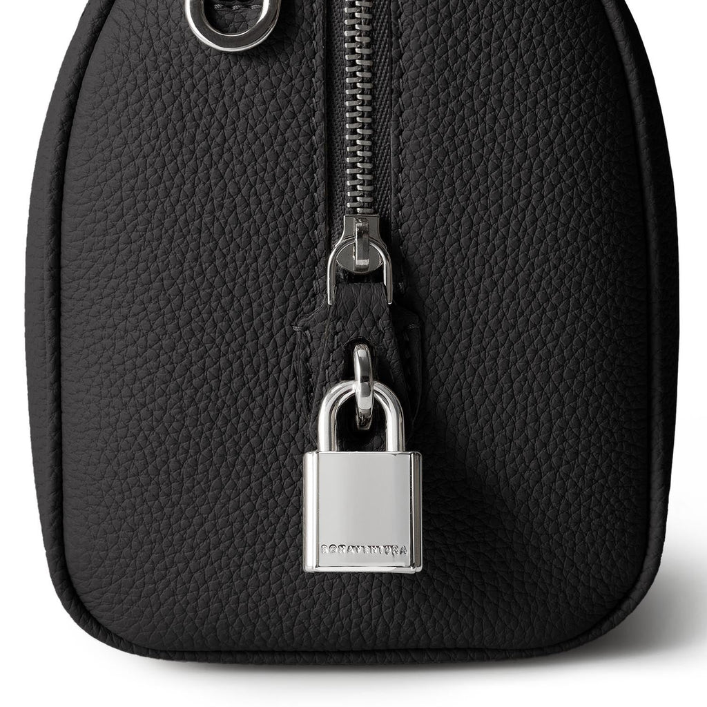 Valentina Boston Bag Shrink Leather (Black - Mini)