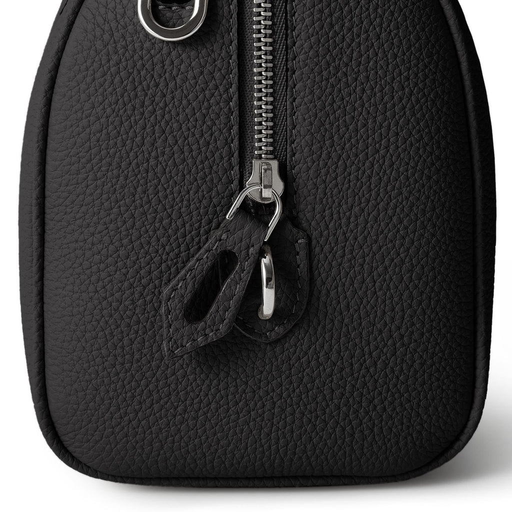 Valentina Boston Bag Shrink Leather (Black - Mini)