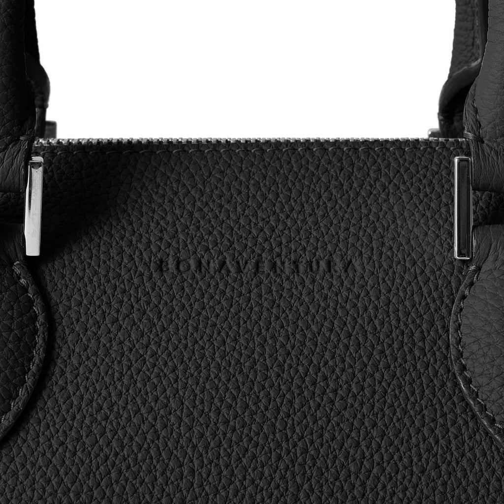 Valentina Boston Bag Shrink Leather (Black - Mini)
