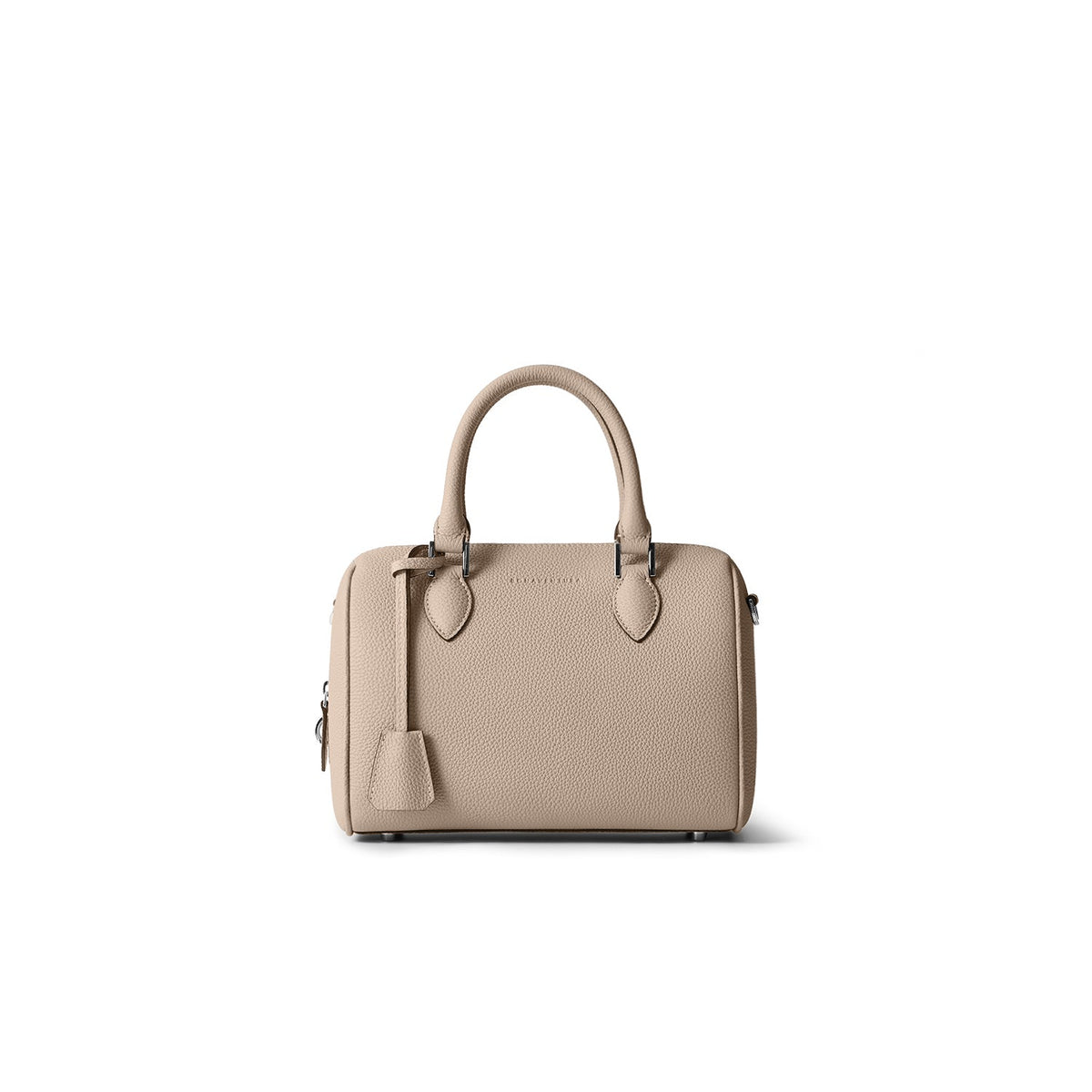 Valentina Boston Bag Shrink Leather (Greige - Mini)