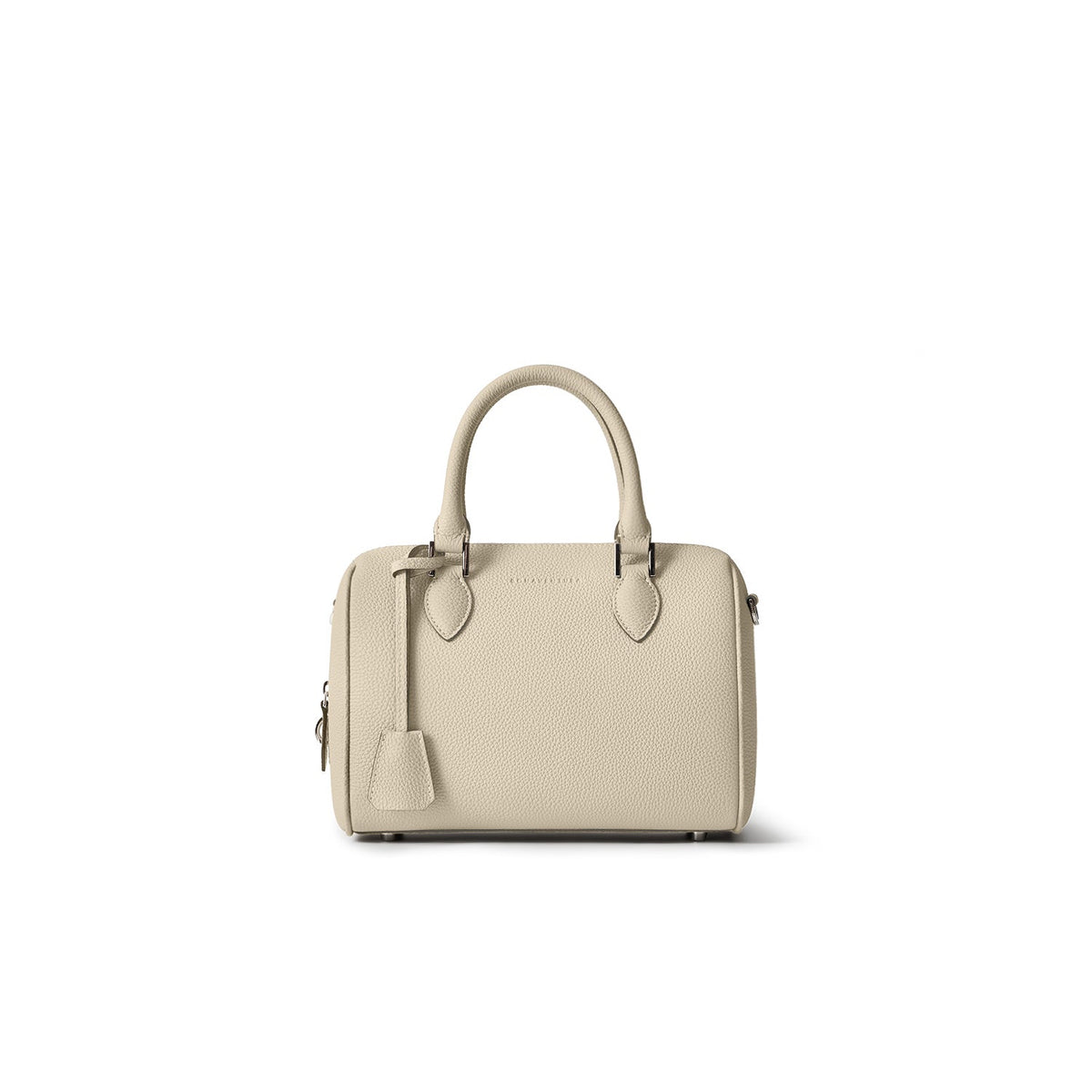 Valentina Boston Bag Shrink Leather (Ivory - Mini)