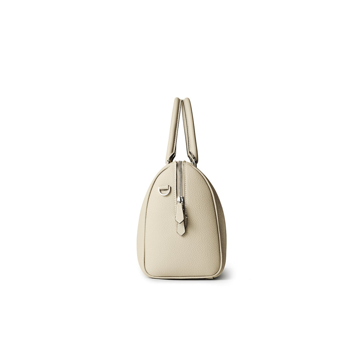 Valentina Boston Bag Shrink Leather (Ivory - Small)