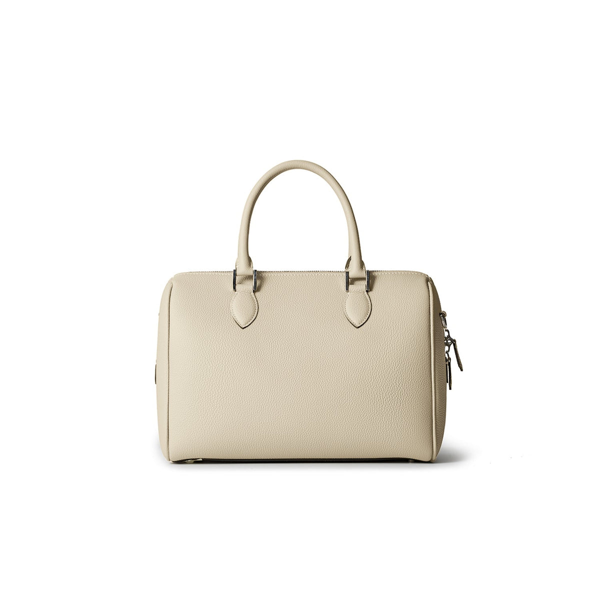Valentina Boston Bag Shrink Leather (Ivory - Small)