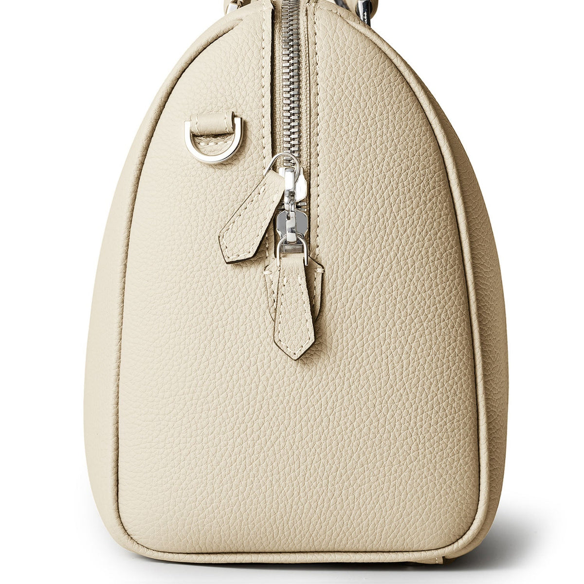 Valentina Boston Bag Shrink Leather (Ivory - Small)