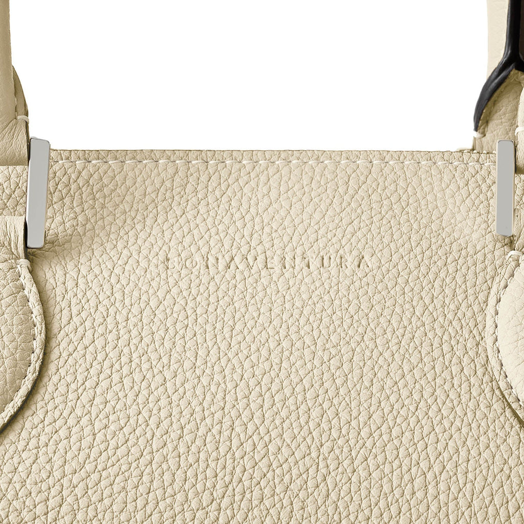 Valentina Boston Bag Shrink Leather (Ivory - Small)