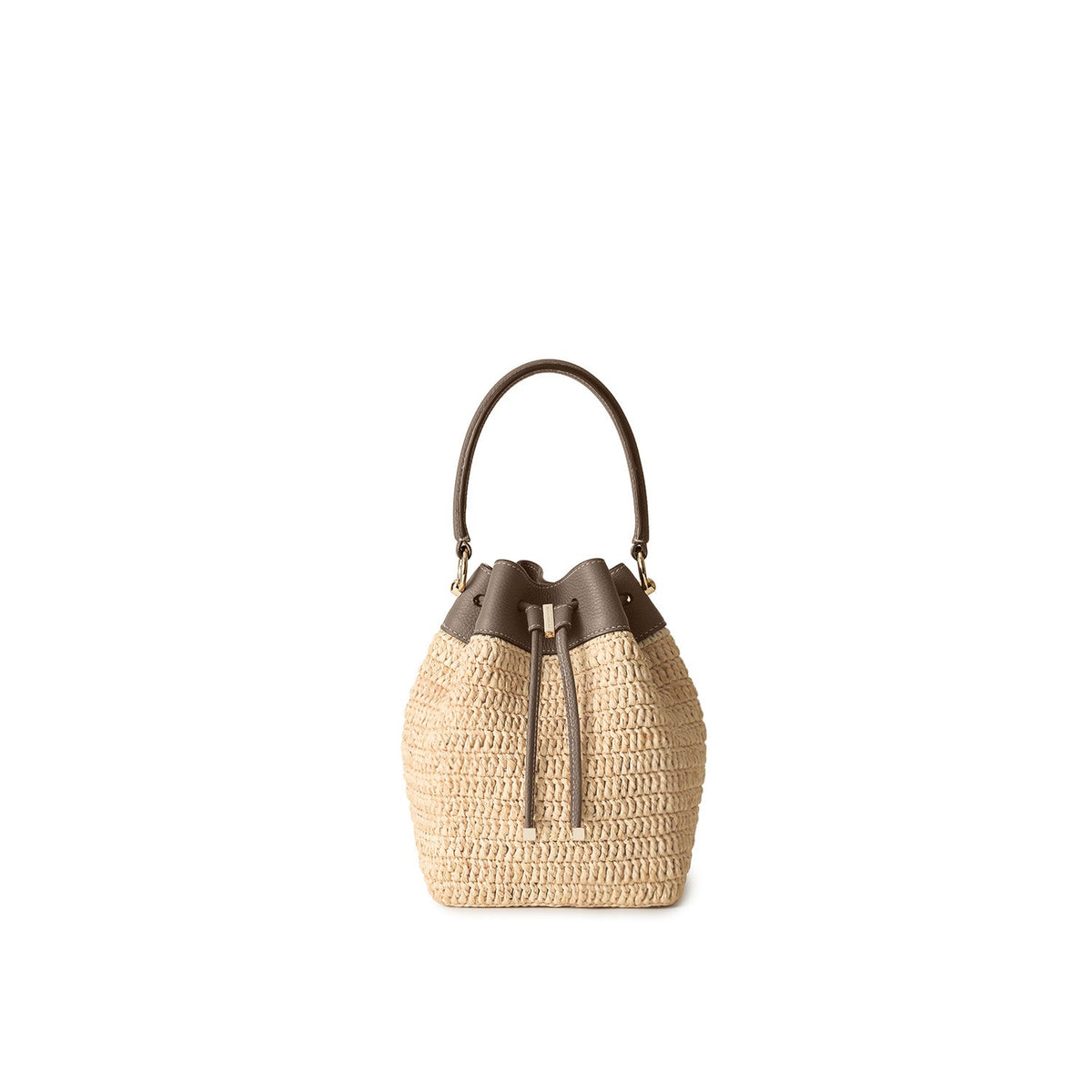 Angelica Raffia Bucket Bag (Etoupe)