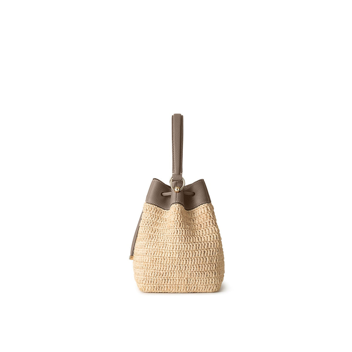 Angelica Raffia Bucket Bag (Etoupe)